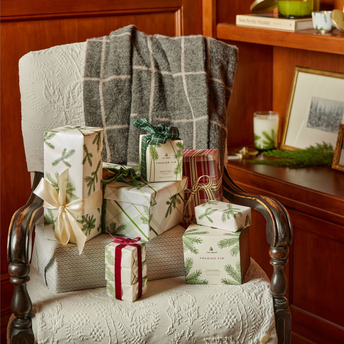 Frasier Fir® Frosted Plaid Wrapping Paper, 2 Pack